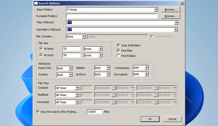 NirSoft SearchMyFiles 3.30
