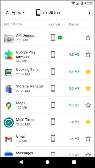 Storage Manager: app space 5.3.1