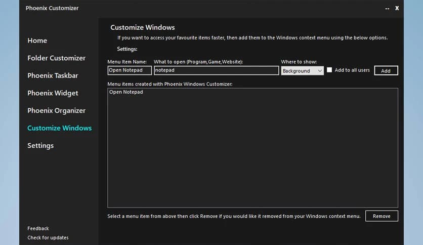 Phoenix Customizer 1.1.11