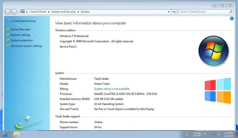 Windows 7 Professional SP1 Super Lite