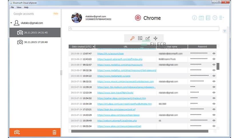 Elcomsoft Cloud eXplorer Forensic 2.32.37098