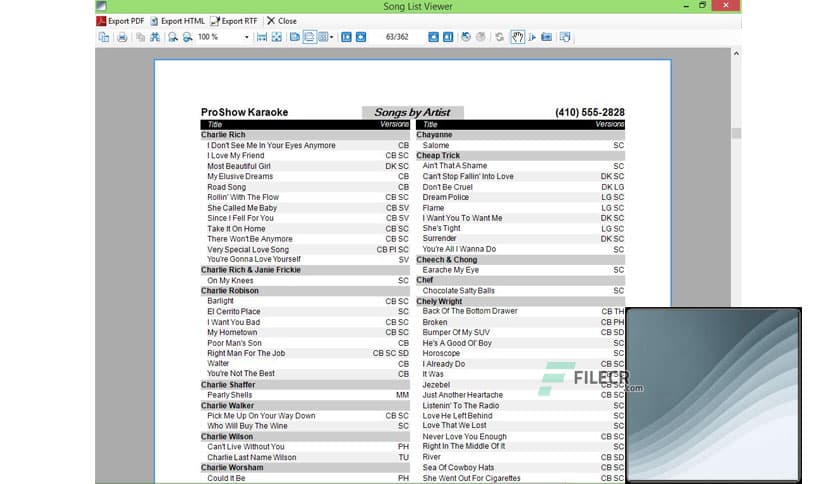 Karaosoft Song List Generator 6.0