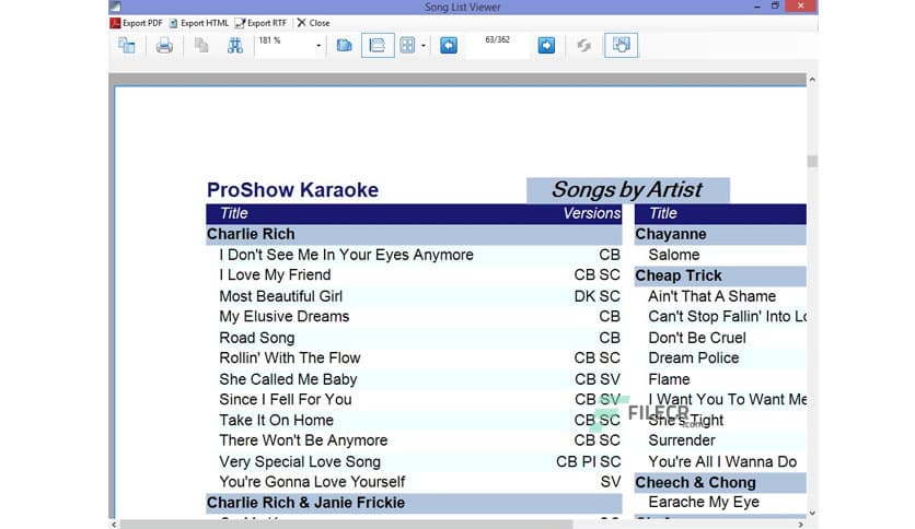 Karaosoft Song List Generator 6.0