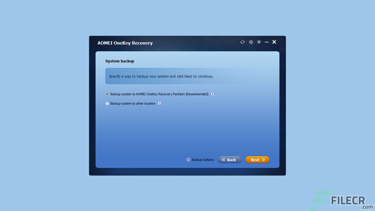 AOMEI OneKey Recovery Professional 1.7.1