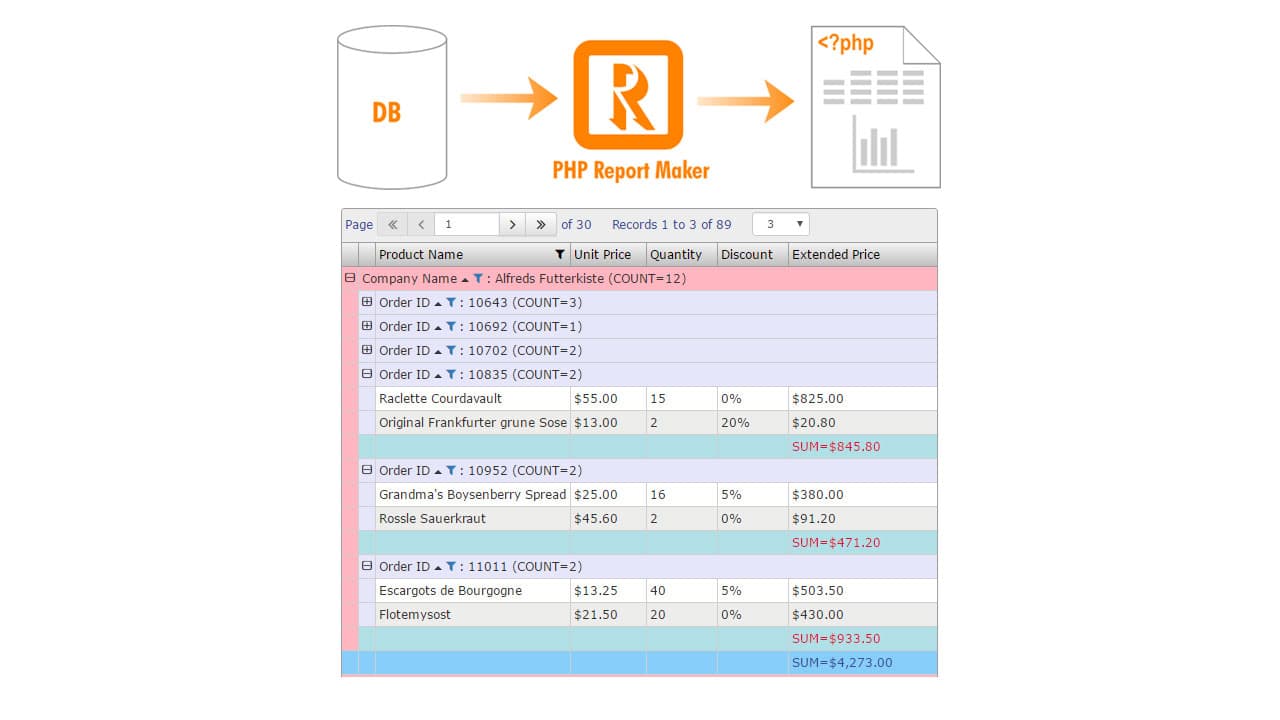 PHP Report Maker 12.0.7