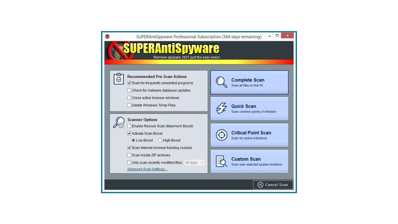 SUPERAntiSpyware Professional 10.0.1282