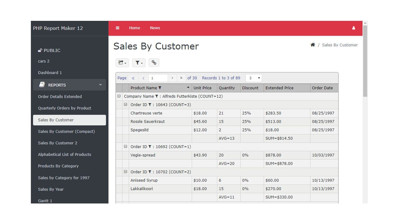 PHP Report Maker 12.0.7