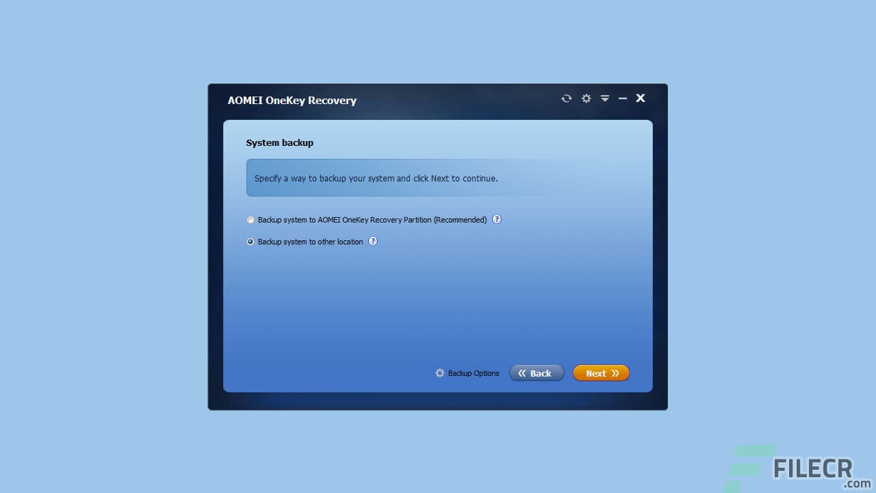 AOMEI OneKey Recovery Professional 1.7.1