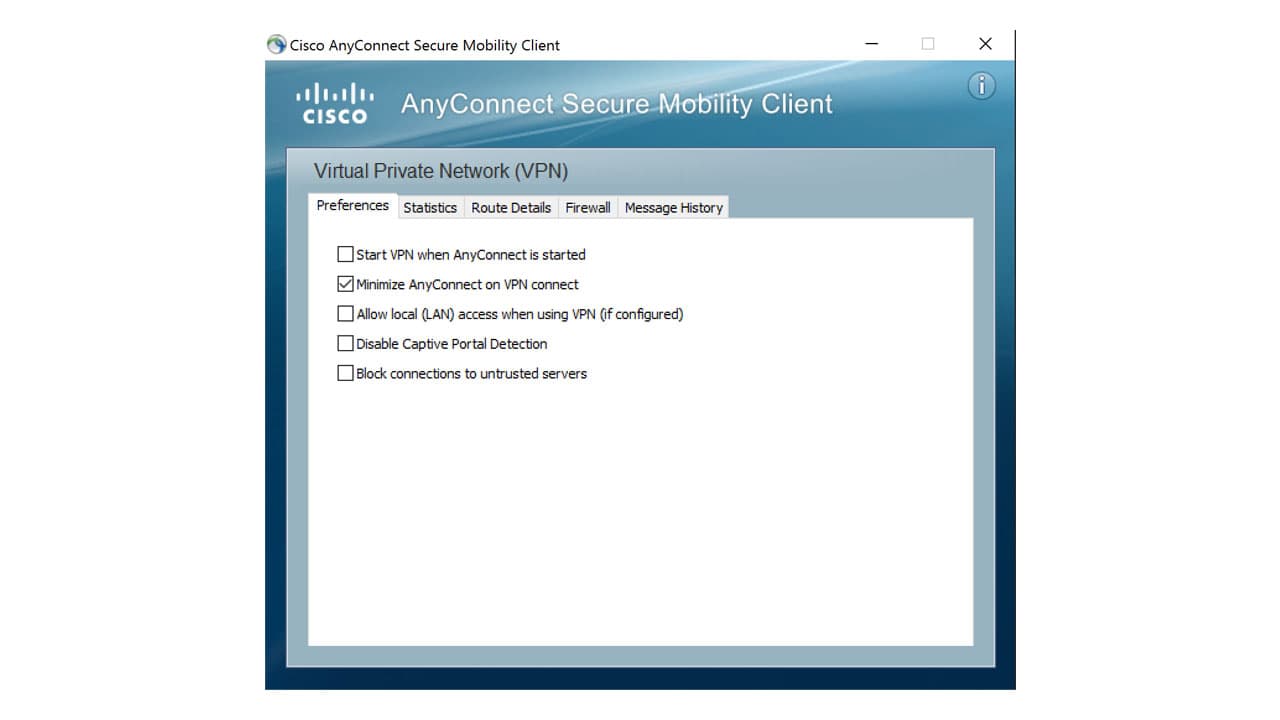Cisco AnyConnect Secure Mobility Client 5.0.00529