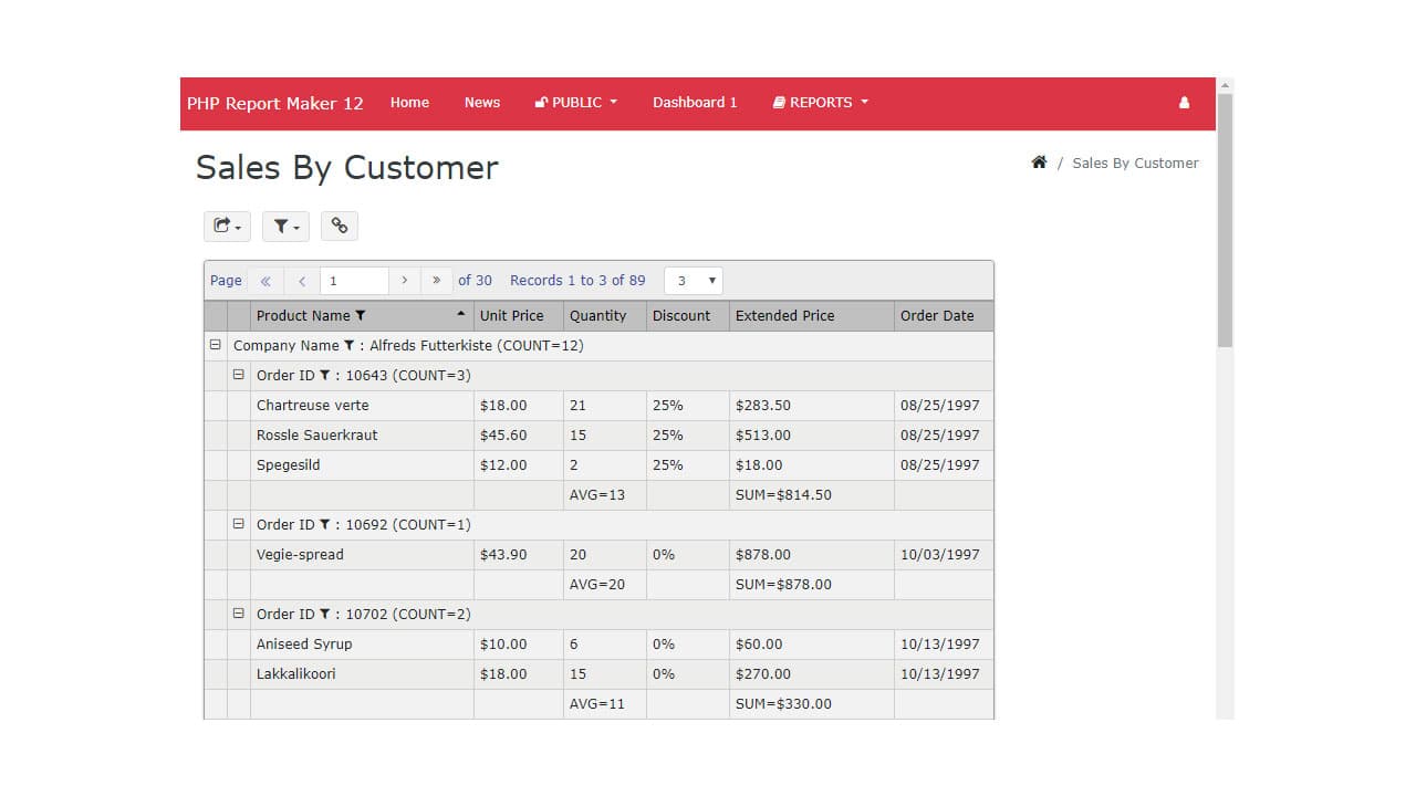 PHP Report Maker 12.0.7