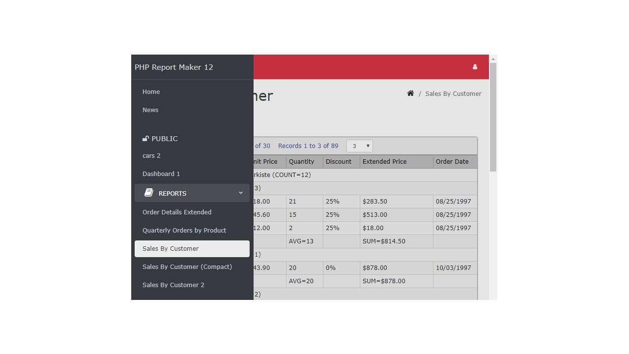 PHP Report Maker 12.0.7