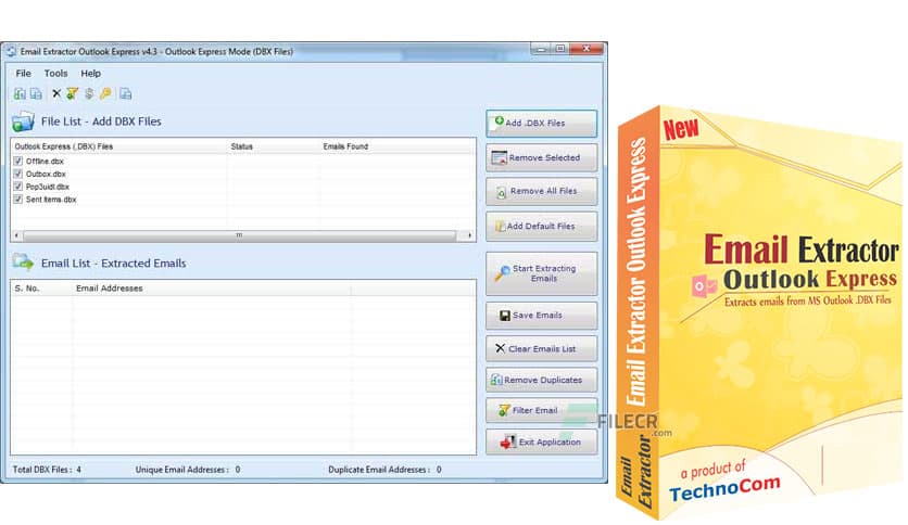Technocom Email Extractor Outlook Express 4.3