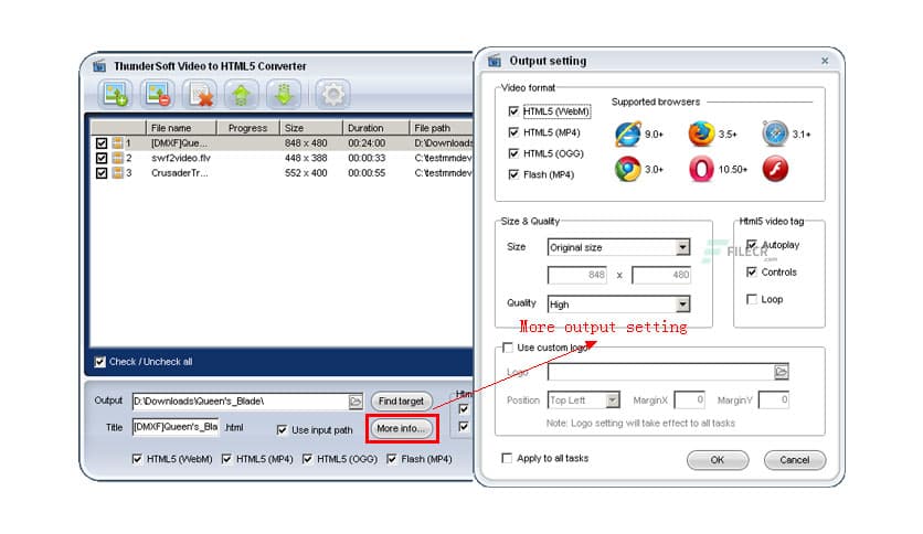 ThunderSoft Video to HTML5 Converter 4.5.0