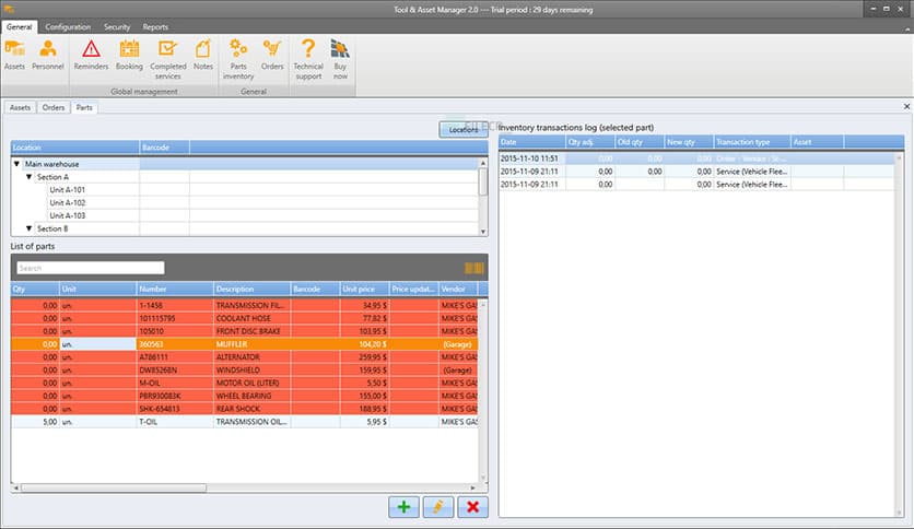 Vinitysoft Tool & Asset Manager 2025.3.11.0