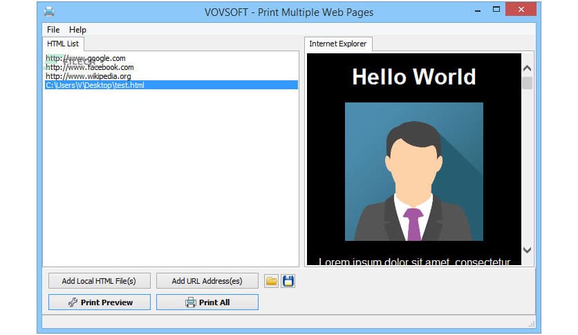 VovSoft Print Multiple Web Pages 2.8