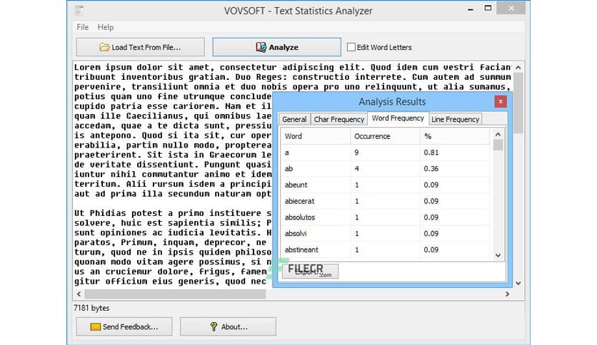 VovSoft Text Statistics Analyzer 3.7