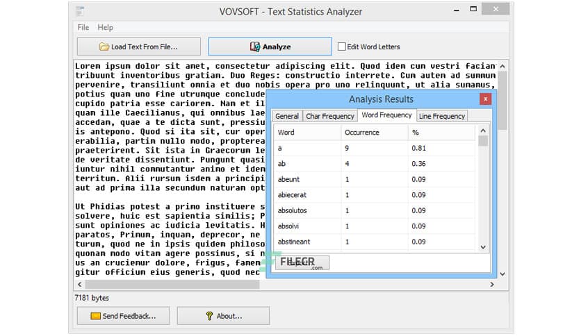 VovSoft Text Statistics Analyzer 3.7