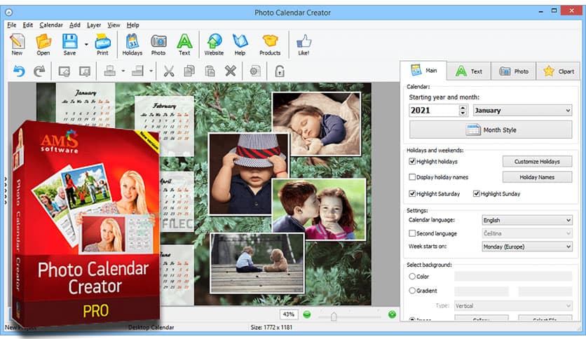 AMS Software Photo Calendar Creator Pro 20.0