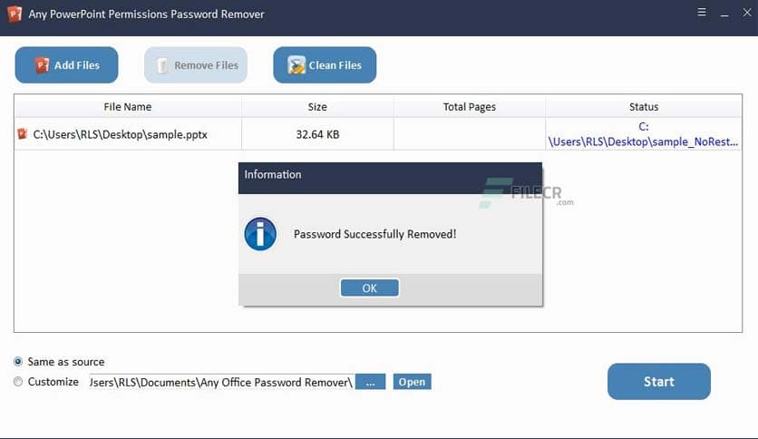 Any PowerPoint Permissions Password Remover 9.9.8
