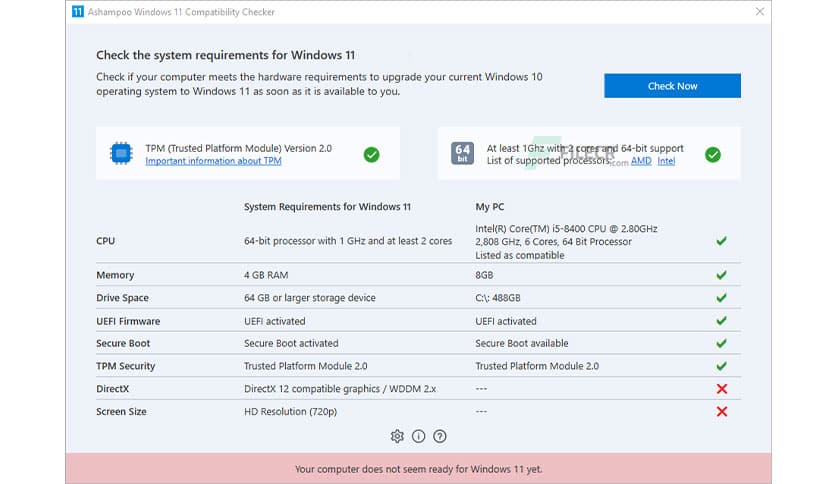 Ashampoo Windows 11 Compatibility Check 2.0.0