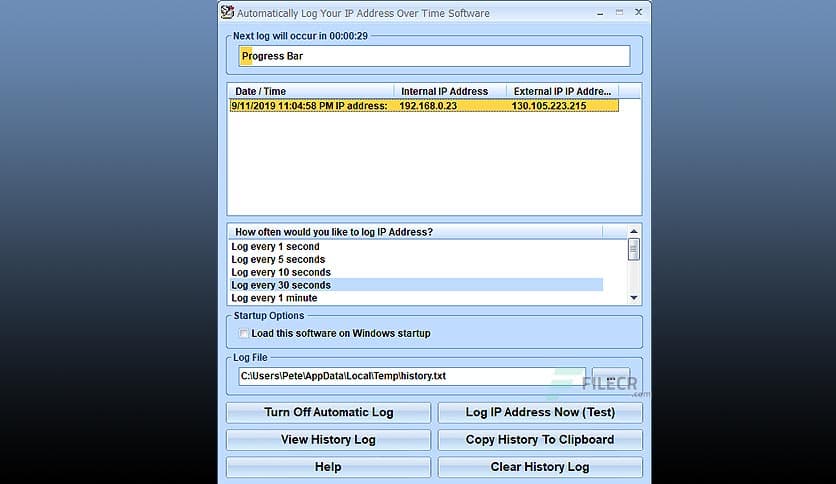 Automatically Log Your IP Address Over Time Software 7.0