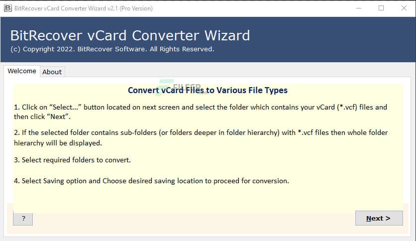 BitRecover vCard Converter Wizard 2.1