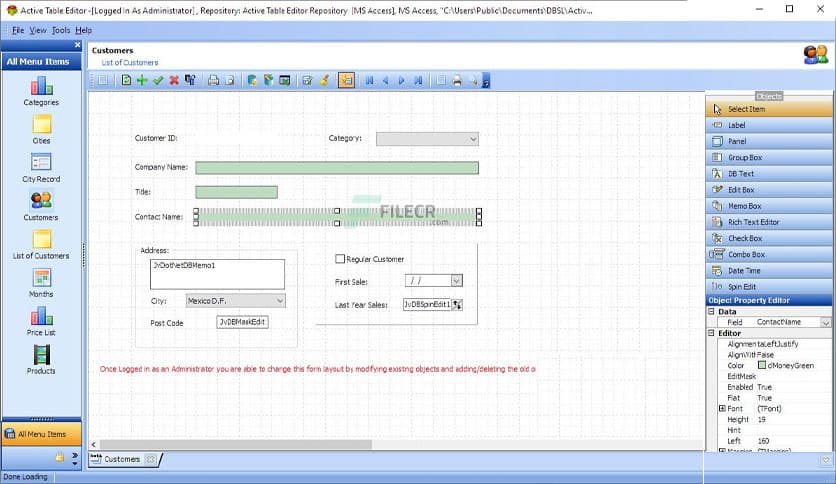 DB Software Laboratory Active Table Editor 5.3.4.19