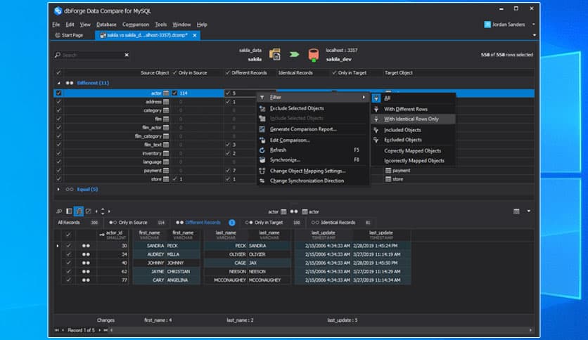 dbForge Data Compare for MySQL Professional 10.0.225