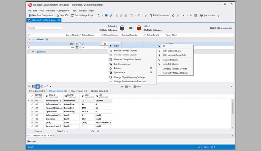 dbForge Data Compare for Oracle 5.5.172