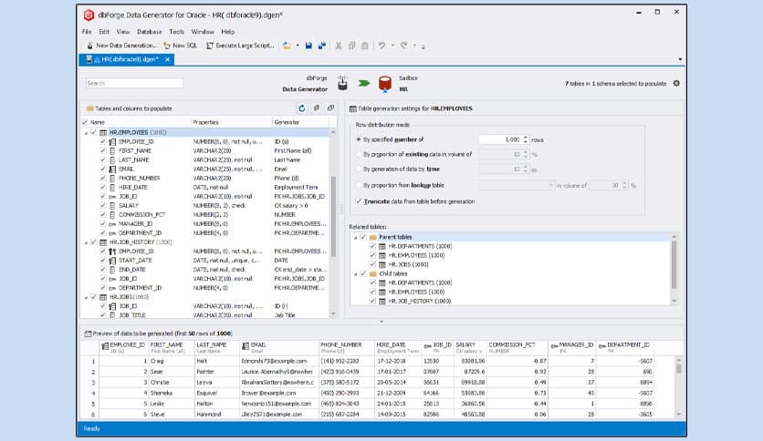 dbForge Data Generator for Oracle 2.5.203