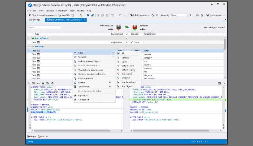 dbForge Schema Compare for MySQL 10.0.225