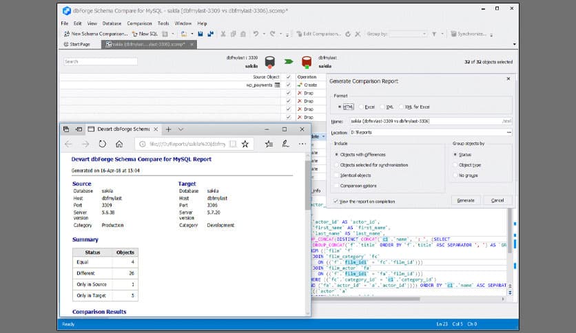 dbForge Schema Compare for MySQL 10.0.225