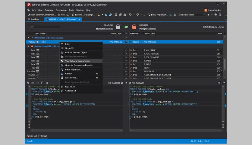 dbForge Schema Compare for Oracle 4.5.226
