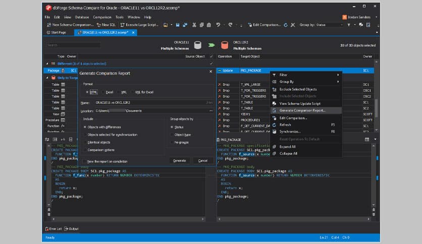 dbForge Schema Compare for Oracle 4.5.226
