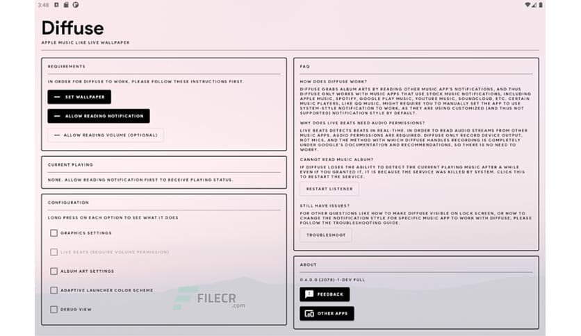 Diffuse – Apple Music Live Wallpaper v0.9.1.0 (2942)-1-PUB