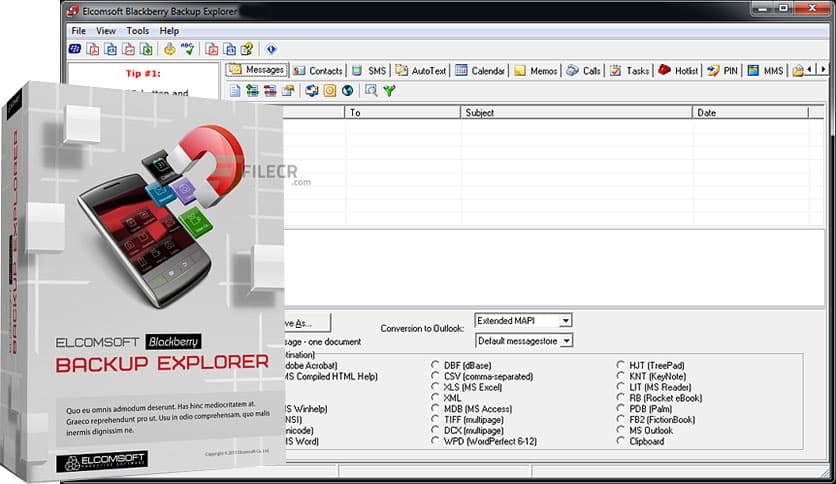 ElcomSoft Blackberry Backup Explorer Professional 10.02
