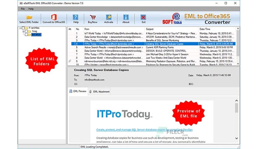 eSoftTools EML to Office365 Converter 7.0