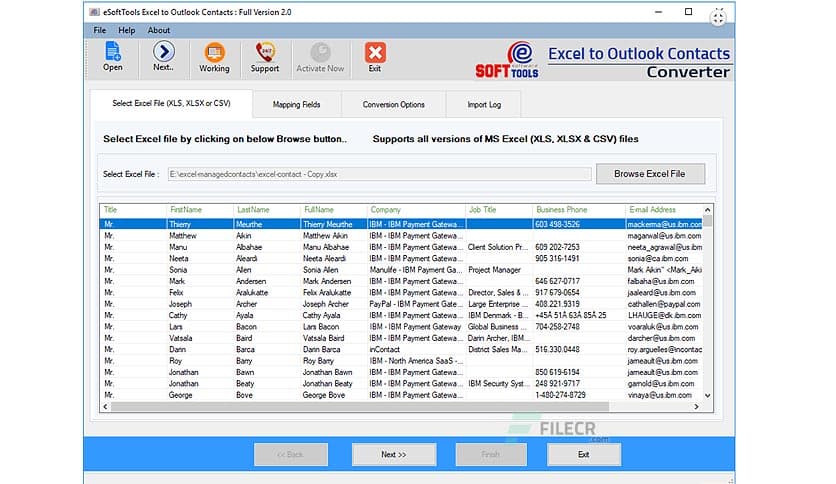 eSoftTools Excel to Outlook Contacts Converter 3.0