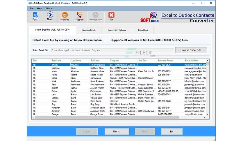 eSoftTools Excel to vCard Converter 3.0