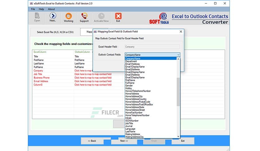 eSoftTools Excel to vCard Converter 3.0