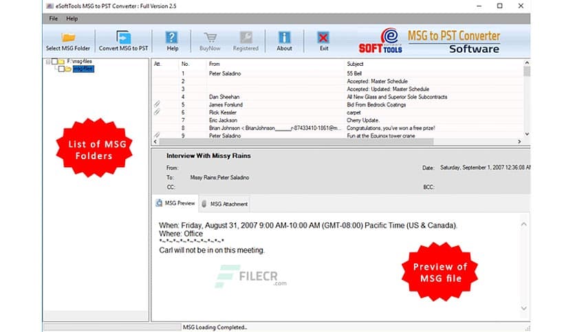 eSoftTools MSG to PST Converter 2.5