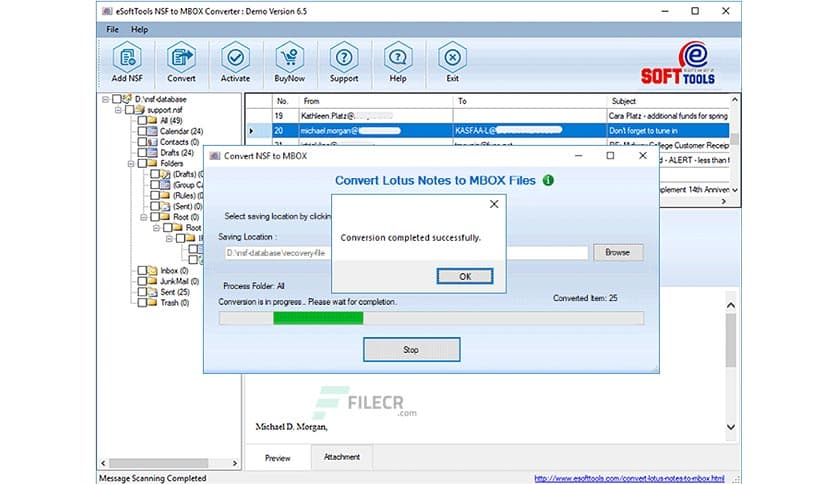 eSoftTools NSF to MBOX Converter 7.5