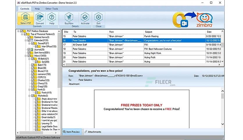 eSoftTools PST to Zimbra Converter 2.5