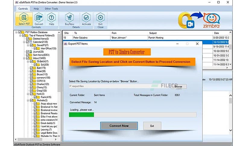 eSoftTools PST to Zimbra Converter 2.5