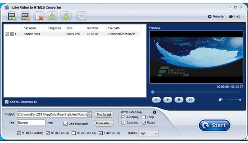 iLike Video to HTML5 Converter 2.5.0.0