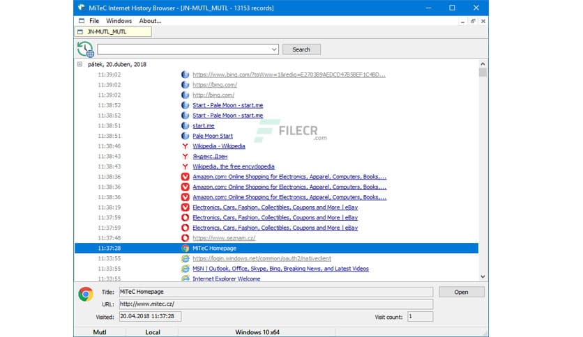 MiTeC Internet History Browser 2.5.0