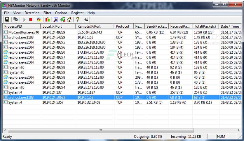 Nsasoft NBMonitor Network Bandwidth Monitor 1.6.8.0