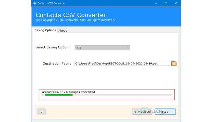 RecoveryTools Contacts CSV Converter 4.3