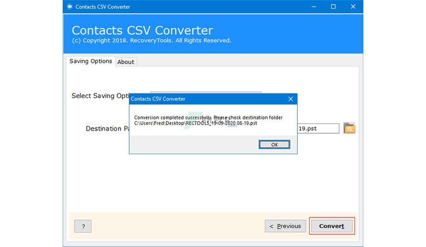 RecoveryTools Contacts CSV Converter 4.3