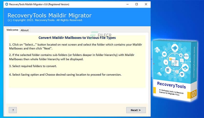RecoveryTools Maildir Migrator 5.8